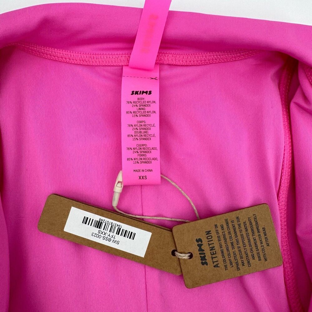 SKIMS Swim Mock Neck Cycle Suit Taffy Women’s Size XXS Limited Edition NWT - Picture 12 of 12